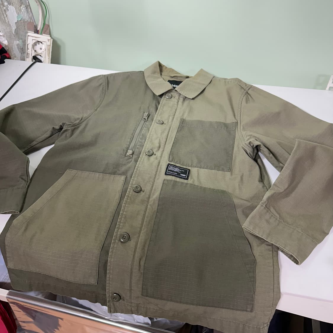 M 반스 카키 멀티포켓 야상코튼 야상셔츠 보더자켓 상품이미지2
