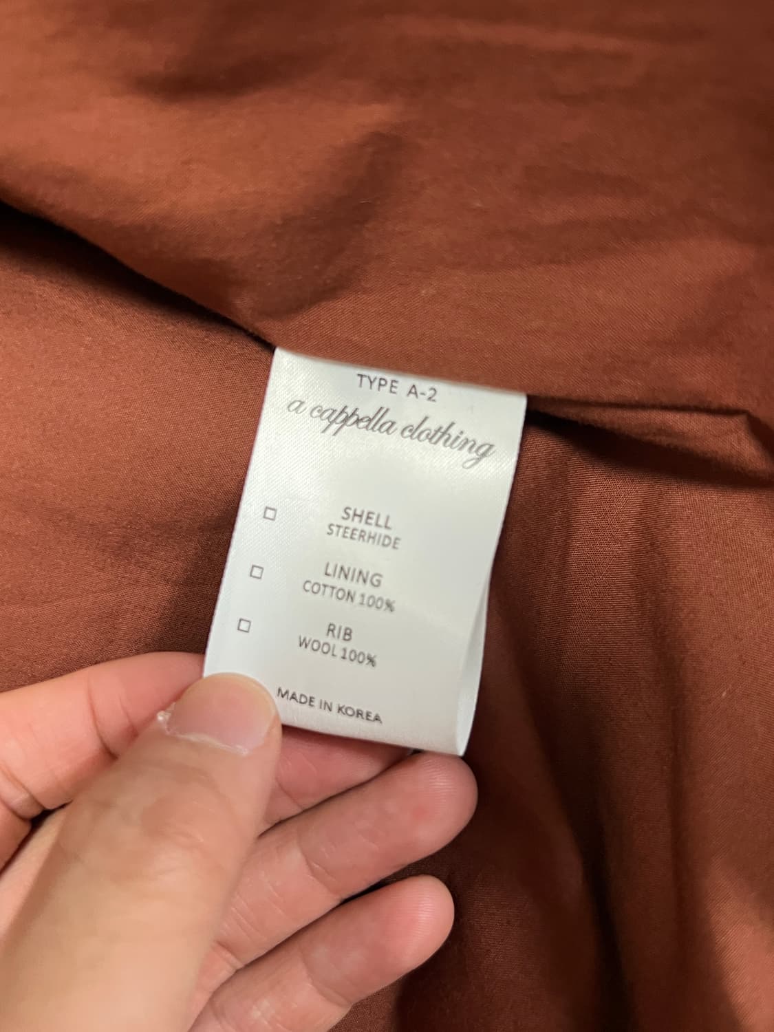 아카펠라클로딩 Lot.431 Type A-2자켓 스티어하이드 차심가죽 상품이미지6