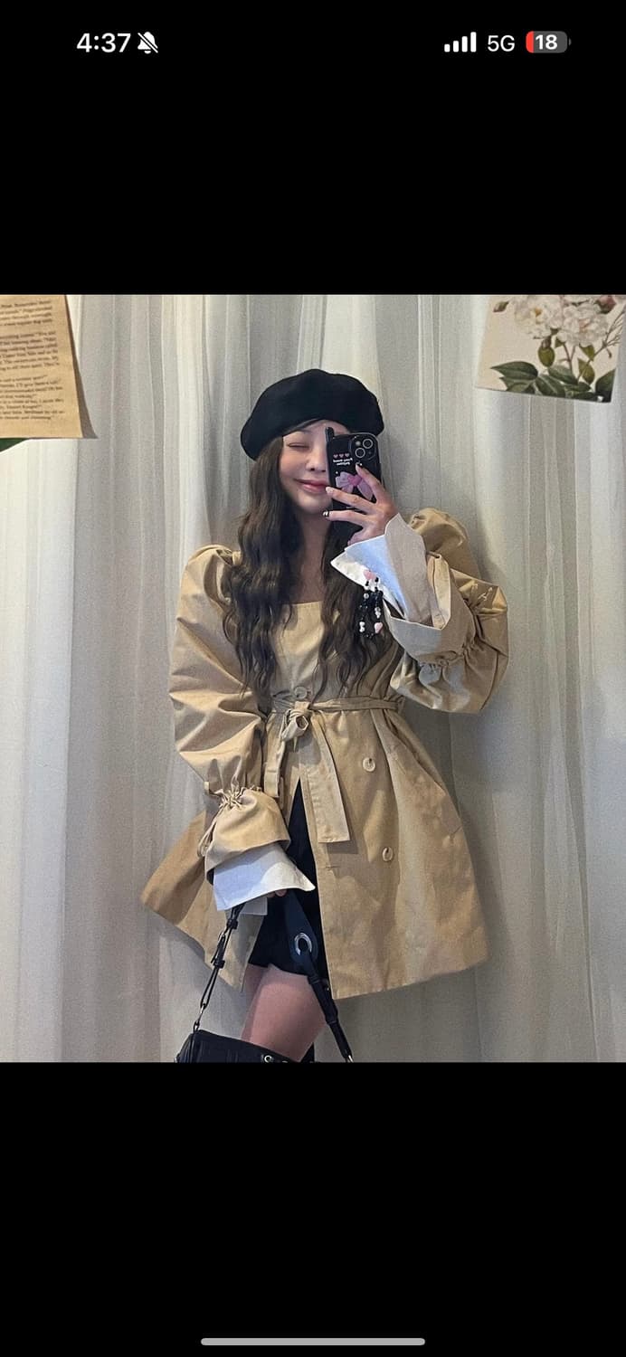 Unia 유니아 블랙 트렌치 코트 유앤아인 트렌치코트 상품이미지1