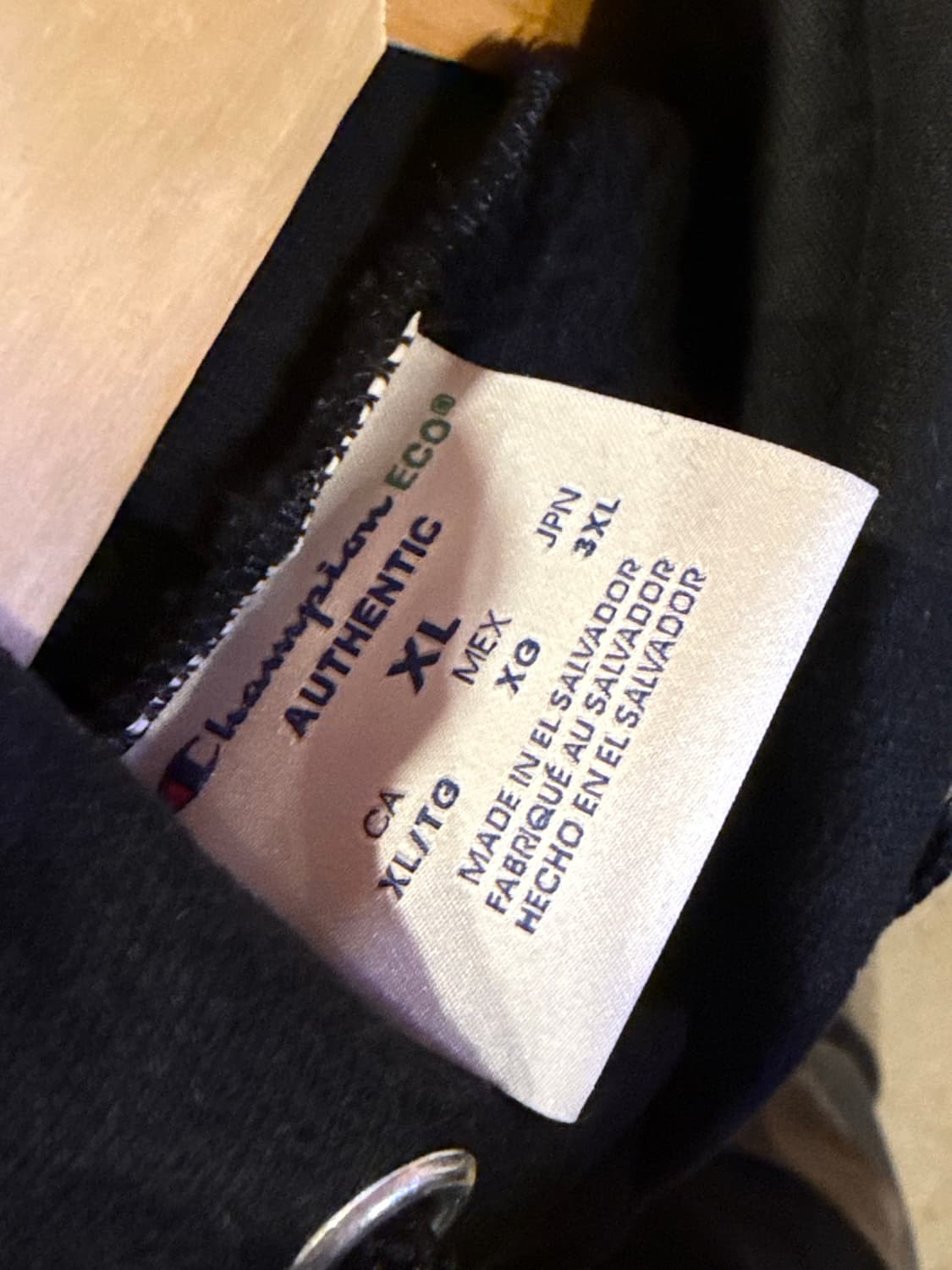 챔피온 무지 블랙 후드티 상품이미지2