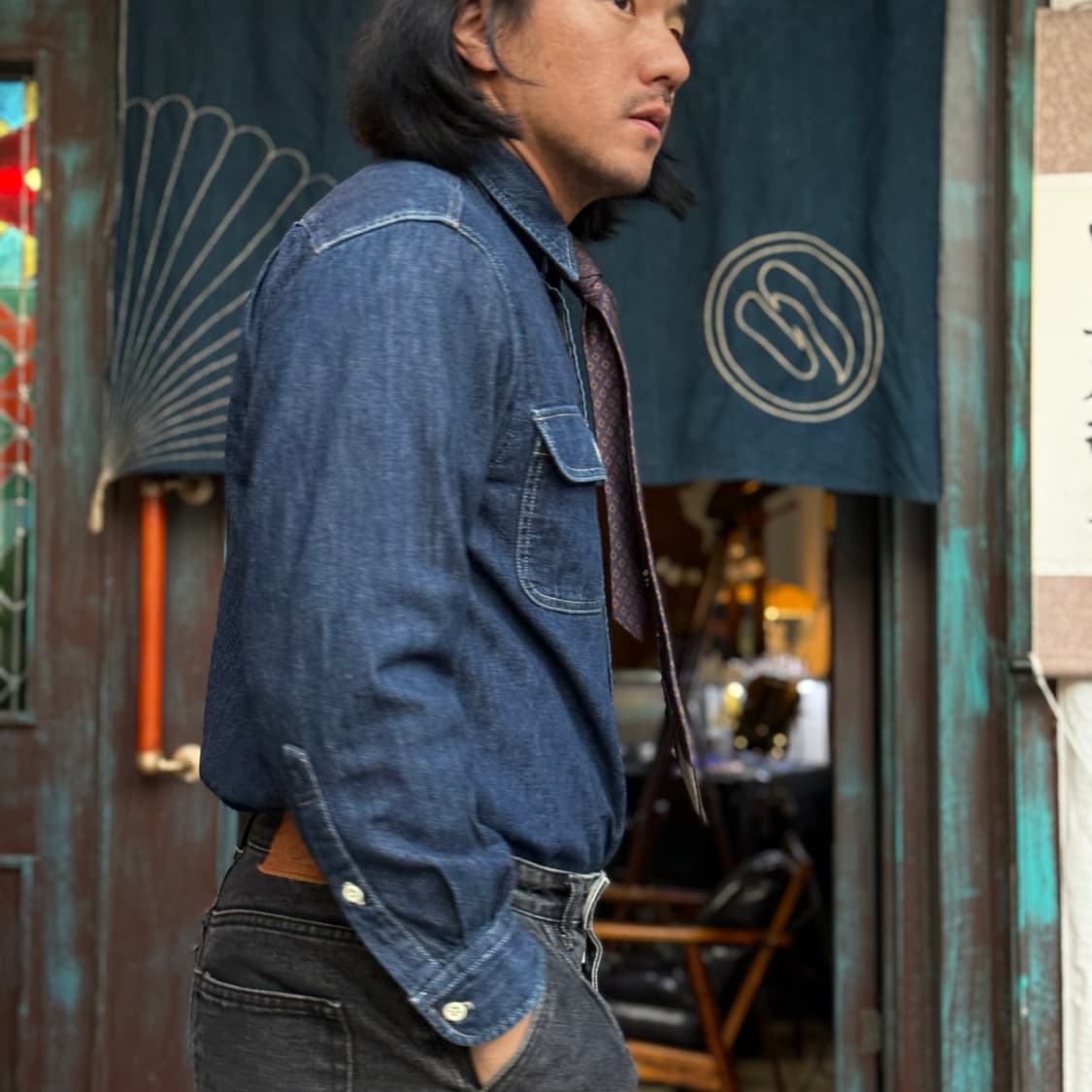 유니클로 재팬 데님 워크셔츠 M 상품이미지10