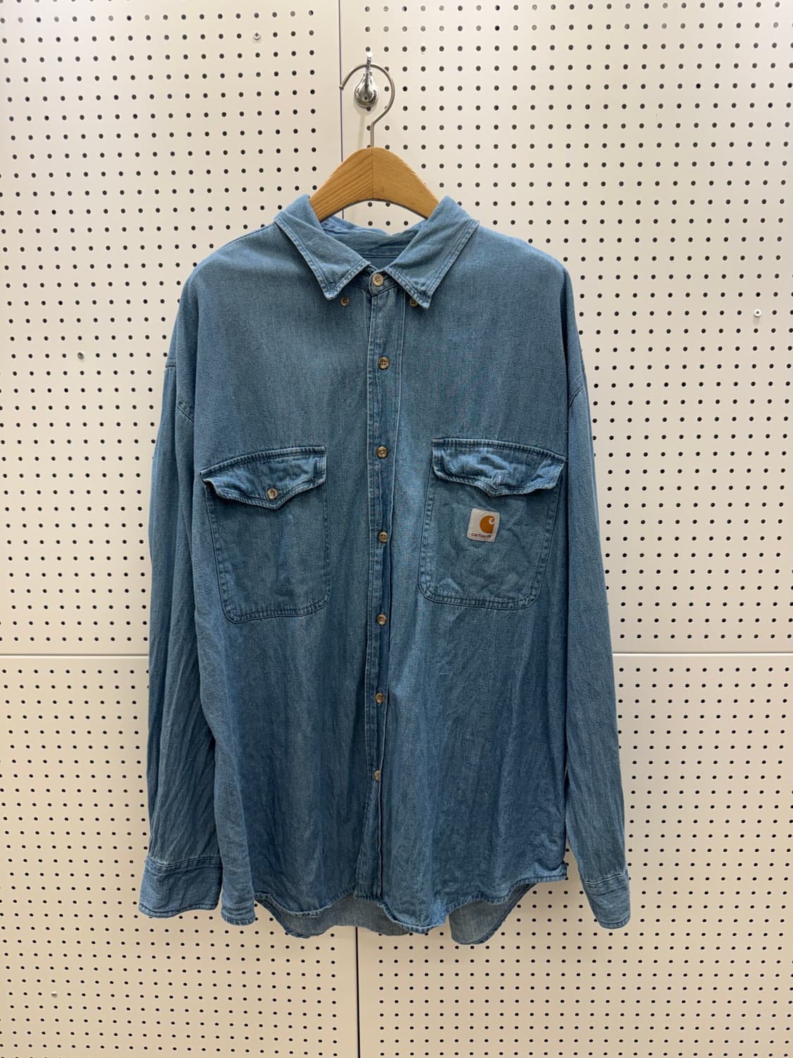 칼하트 데님 투포켓 셔츠 U877 상품이미지2
