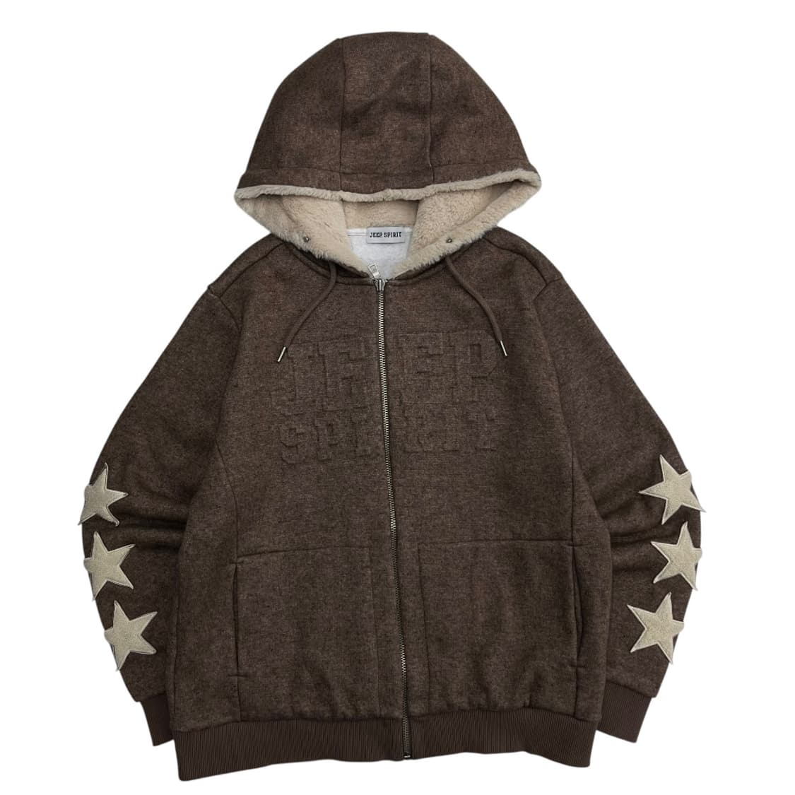 지프 사이드 스타패치 초코맛 양털 후드집업 105 상품이미지3