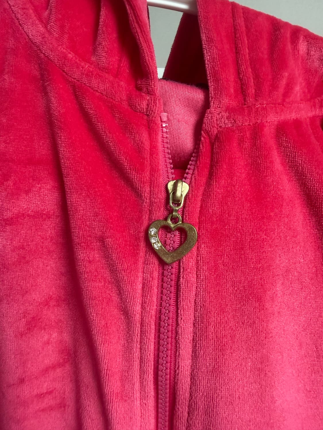 빈티지 핀터깔 갸루 형광핑크 벨벳 후드집업 트레이닝 세트 상품이미지4