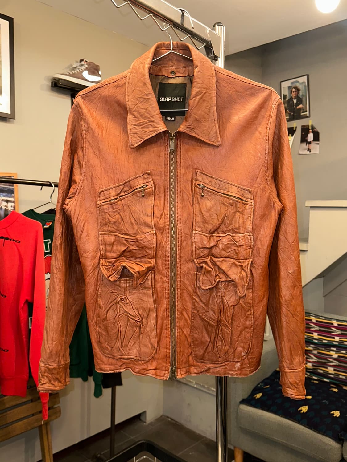 Slap shot multi pocket lambskin jacket 상품이미지3