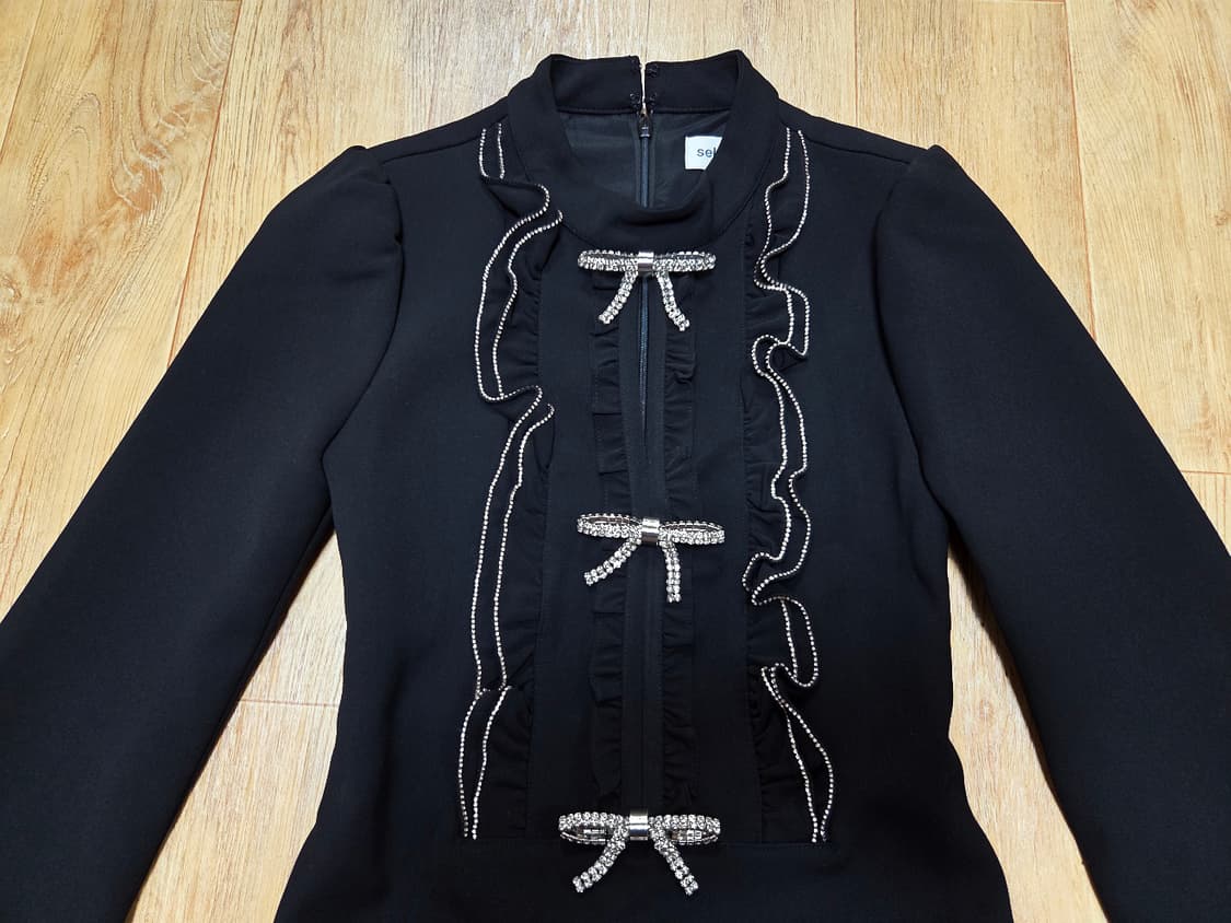 셀프포트레이트(self-portrait) 러플 빕원피스 44-마른55 상품이미지4