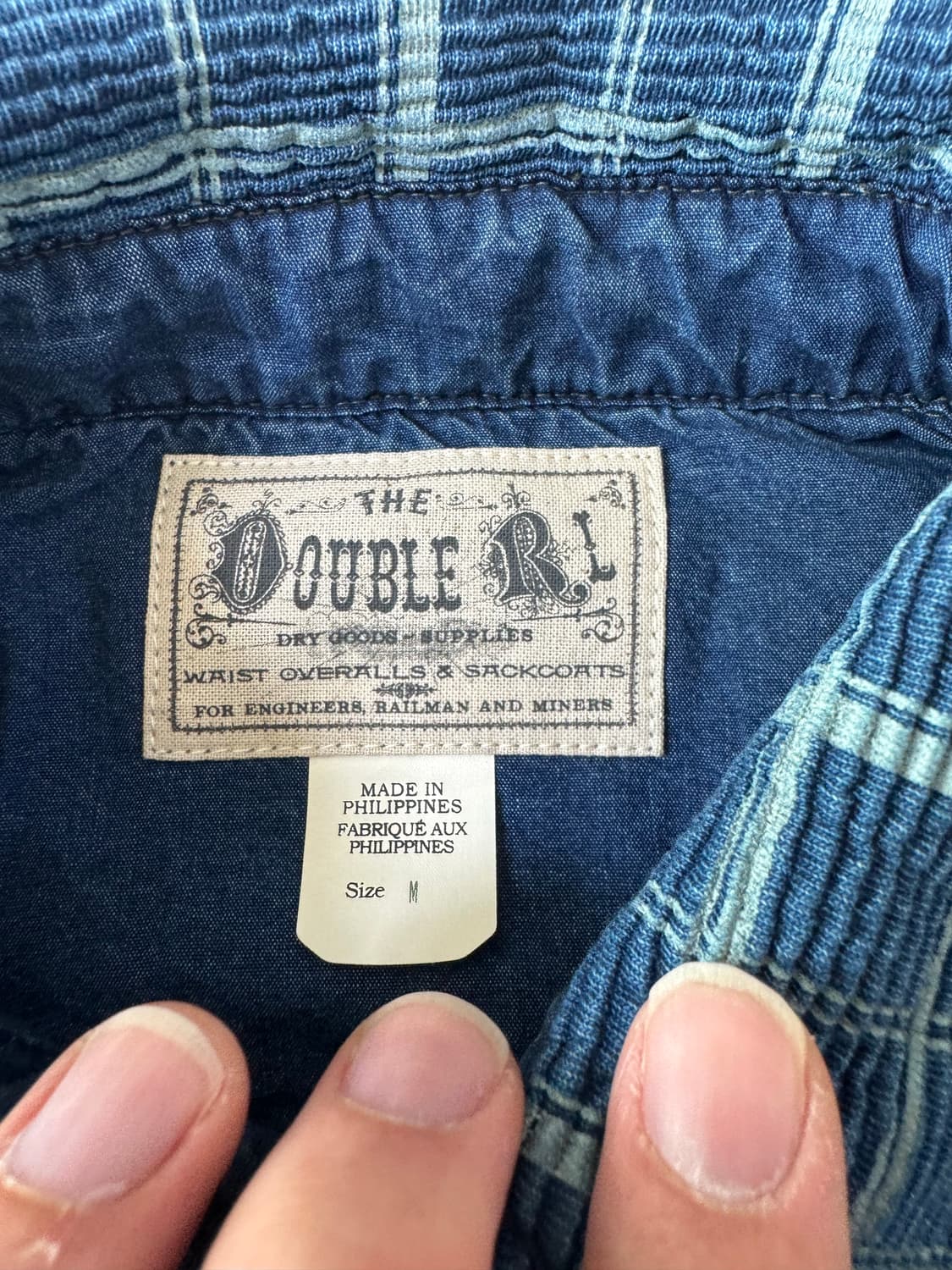 M 더블알엘 인디고 체크 풀오버 워크 셔츠 상품이미지2