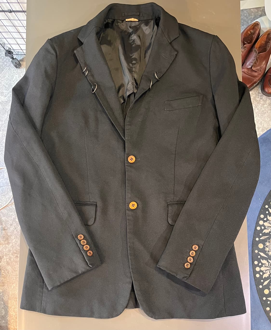 꼼데 가르송 옴므 되 링 가먼트 다잉 2버튼 자켓 (일본제, 2023SS 상품이미지3