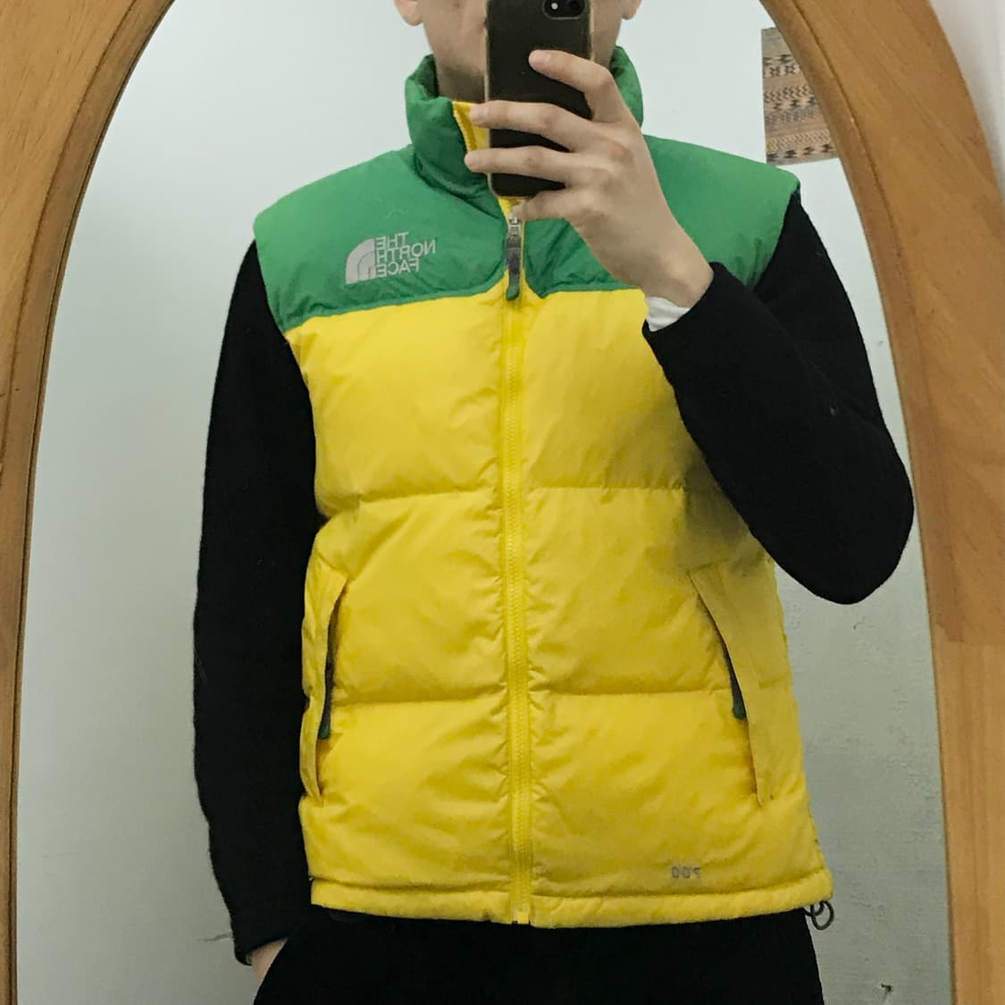노스페이스 700 눕시 옐로 그린 덕다운 패딩 조끼 남성 105  상품이미지7
