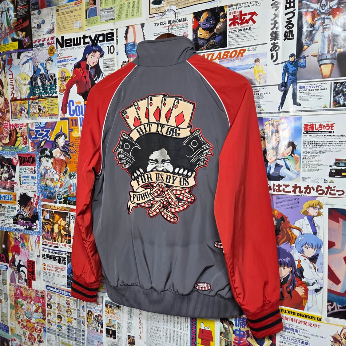 후부 자수 패치 누빔 바람막이 바시티 자켓 상품이미지1