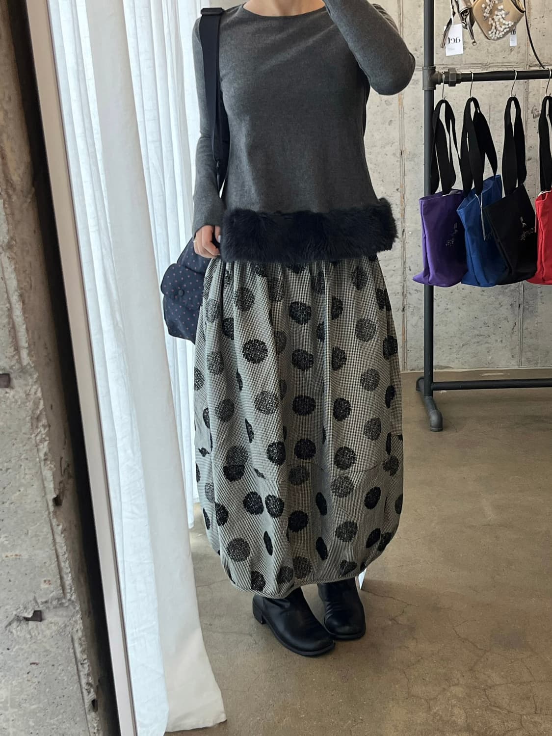 LE CIEL BLEU 퍼 트리밍 탑 상품이미지4