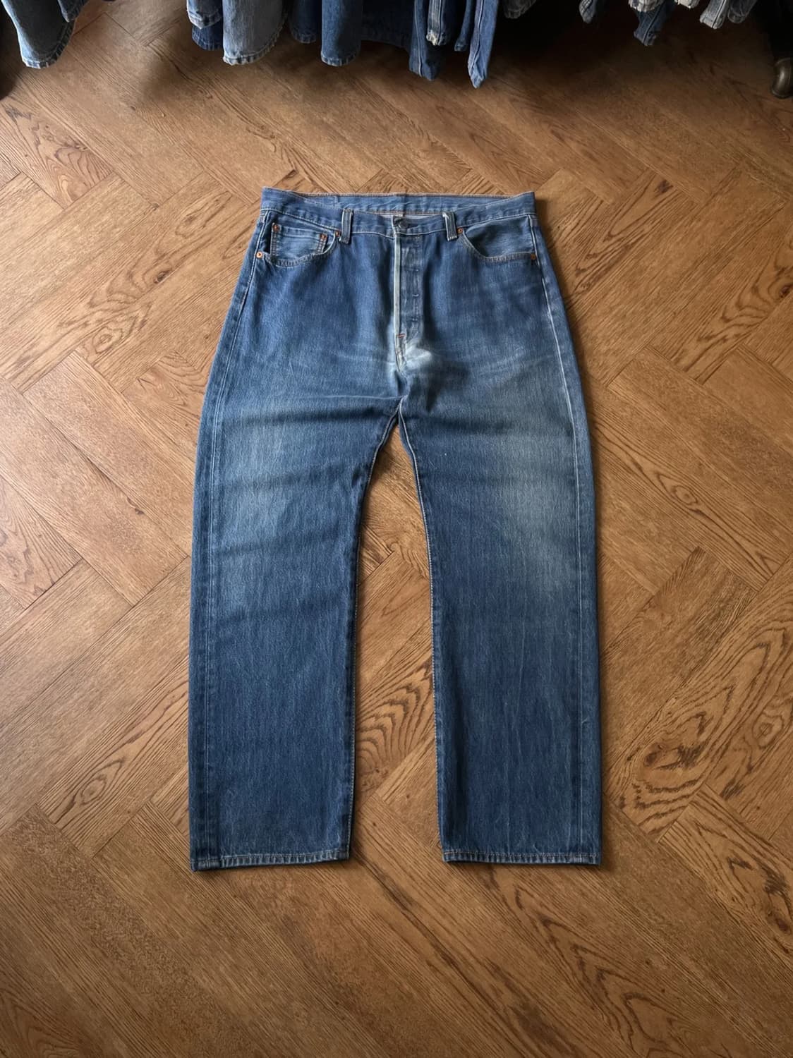 [36]리바이스 501 빈티지 워싱 미디엄블루 데님 팬츠 상품이미지1