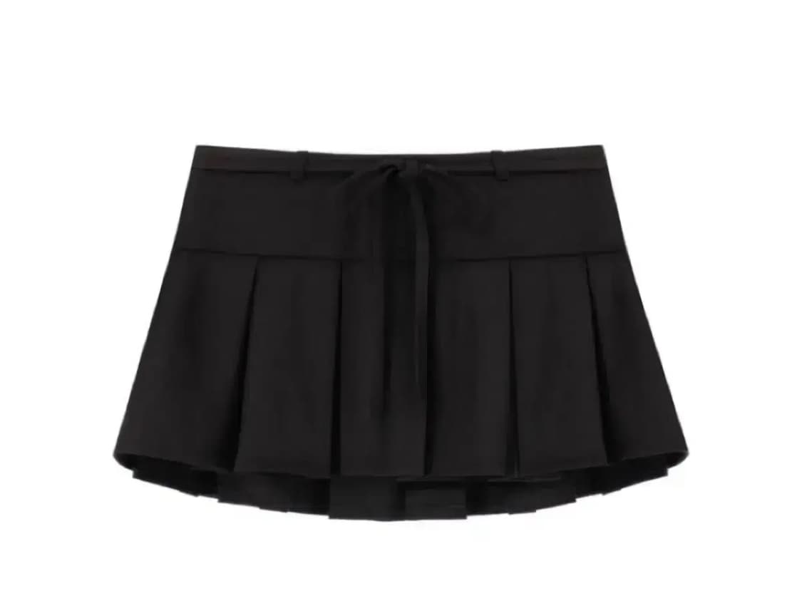 (택달린새상품) 클리시어 허깅 리본 스커트 블랙 s 닝닝 착용 상품이미지2