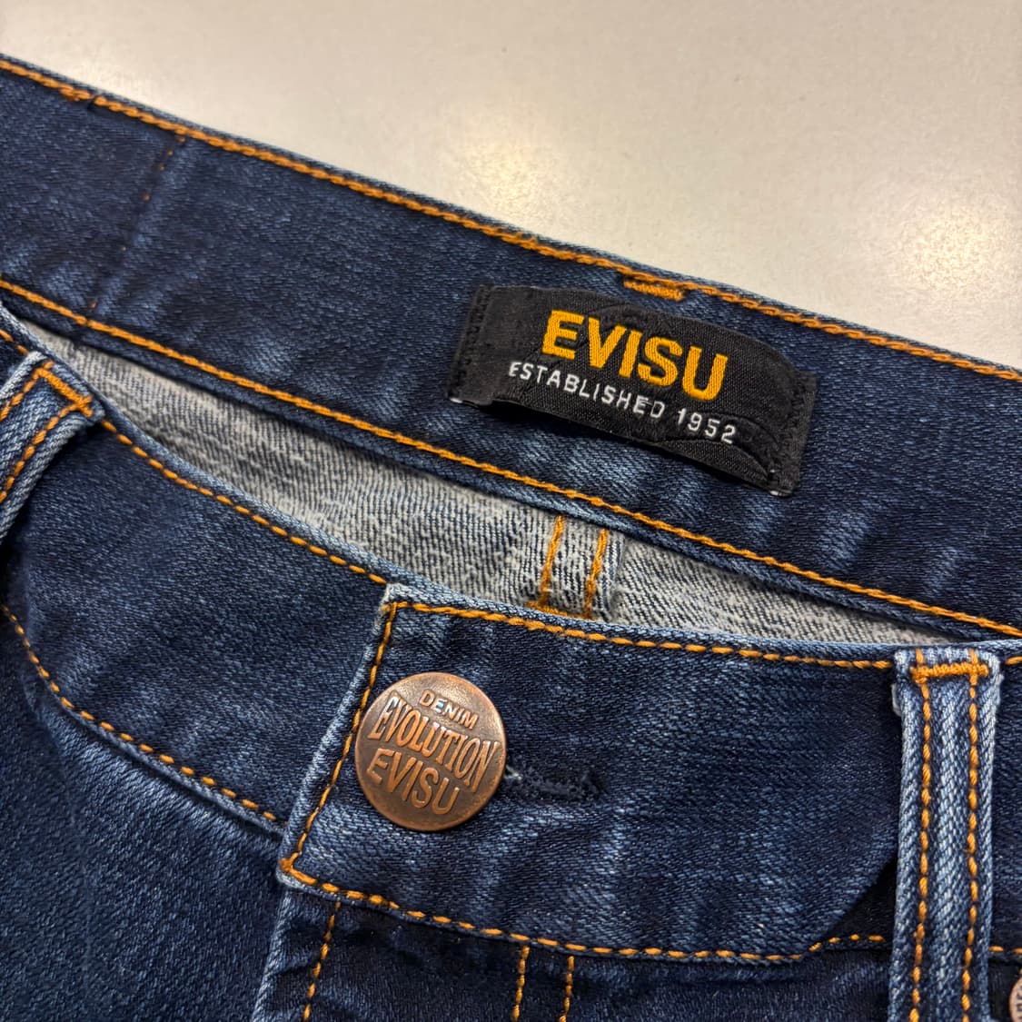 [32] Evisu 에비수 청바지 데님 레드 백포켓 팬츠 D613 상품이미지6