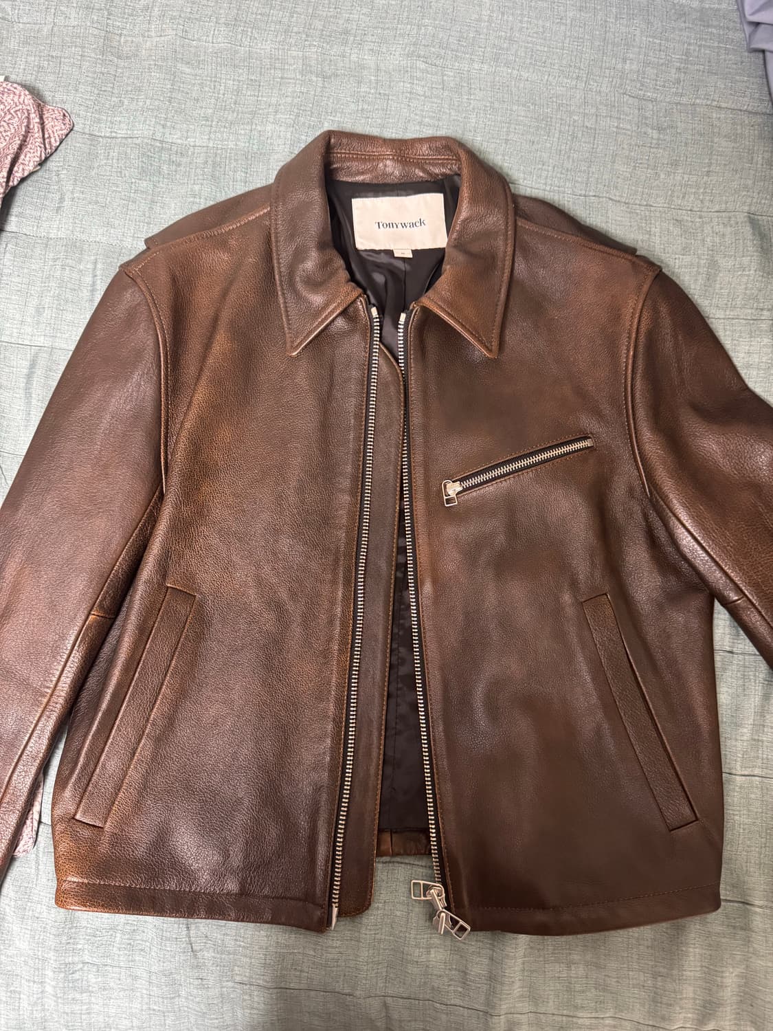 토니웩 크롭레더 자켓 상품이미지2