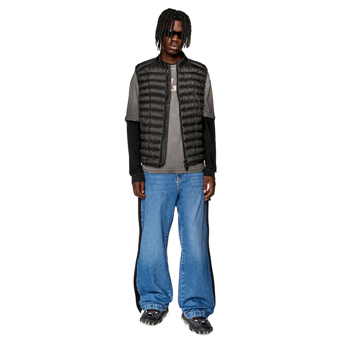 [44, 48] 디젤 호킬 패딩 베스트 블랙 상품이미지4