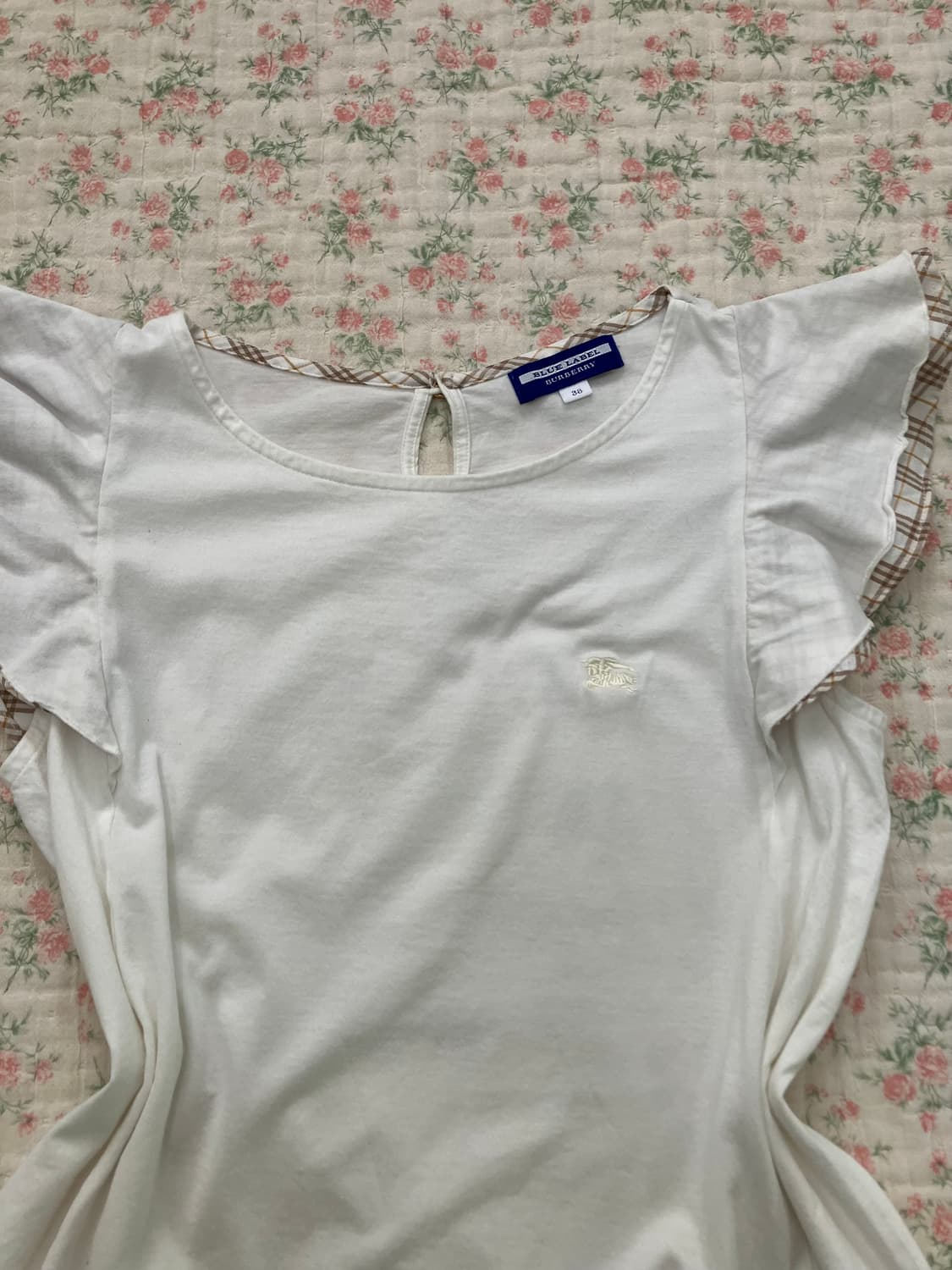 버버리 블루라벨 체크 레이스 블라우스 1079 모리걸 y2k 스트릿 갸루 상품이미지5