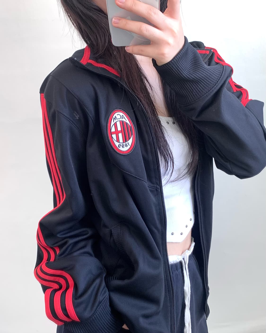 Adidas 아디다스 블랙-레드 AC밀란 트랙탑 상품이미지2