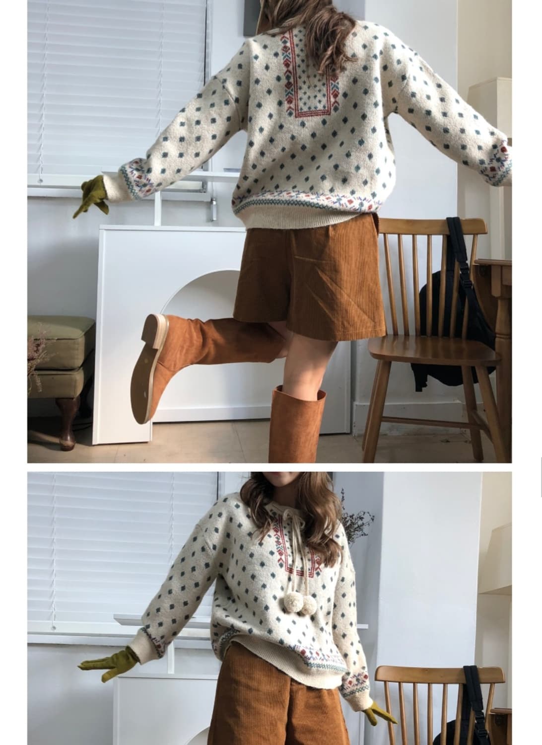 <재고정리> 새제품 빈티지 노르딕 방울 가디건 (크리스마스 니트 강추) 상품이미지3