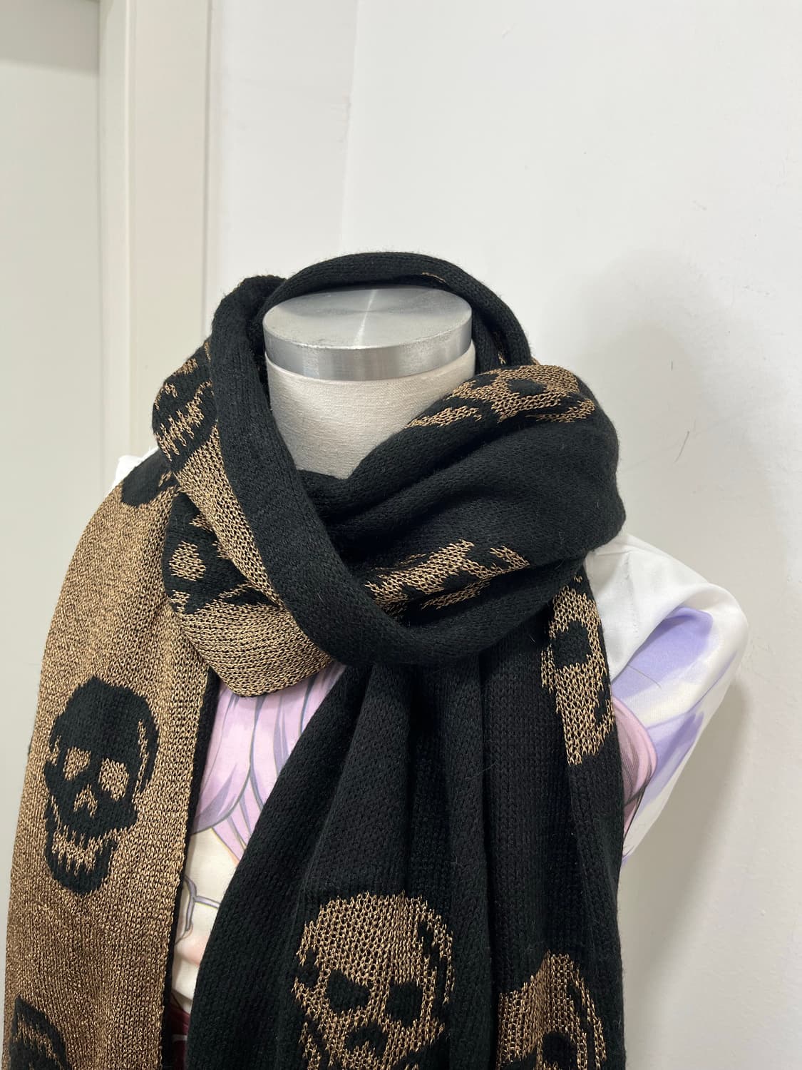 일본 빈티지 락펑크 스컬 머플러 상품이미지2