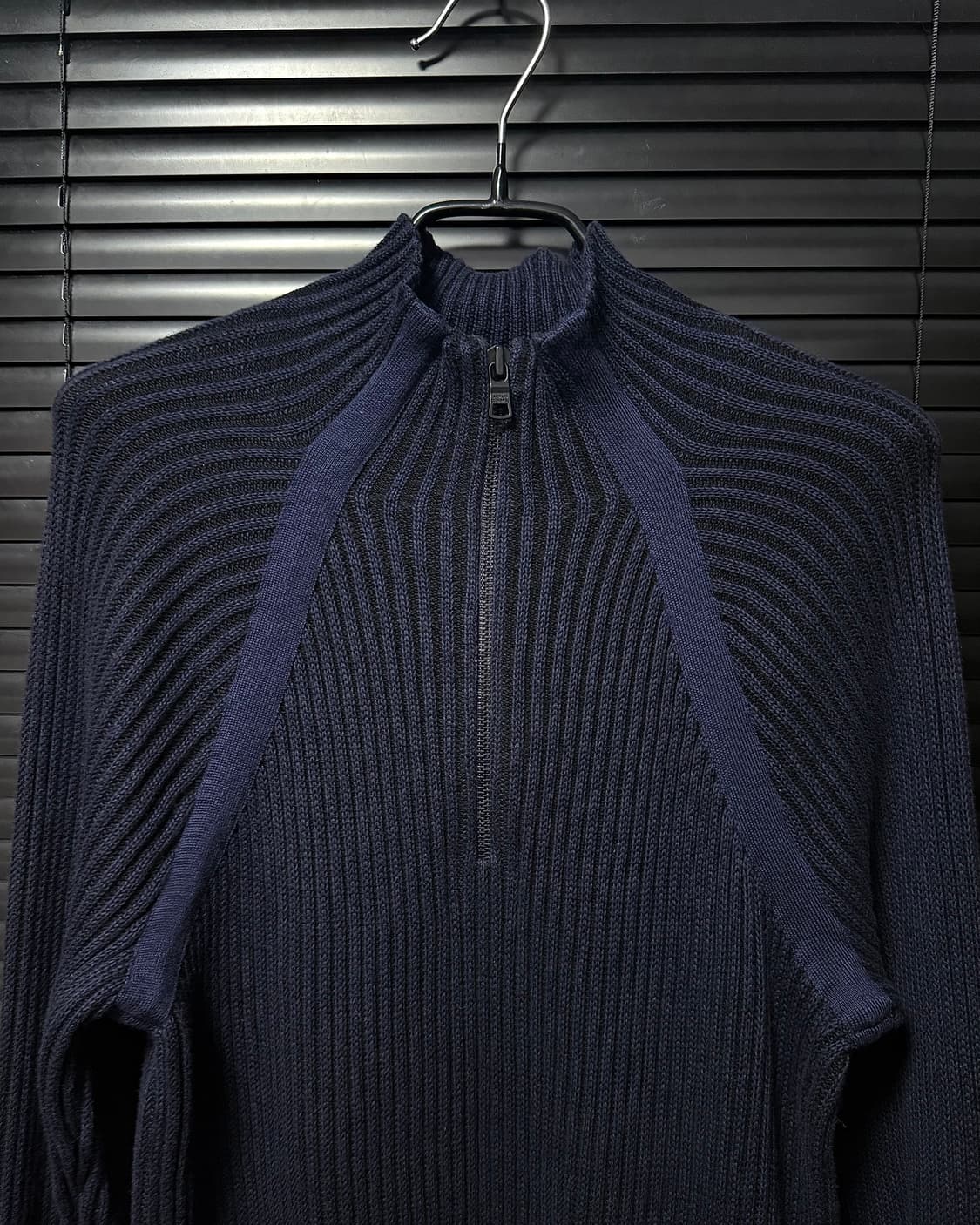 아르마니 익스체인지 알마니 네이비 남색 반목 반집업 터틀넥 목폴라 골지  상품이미지3