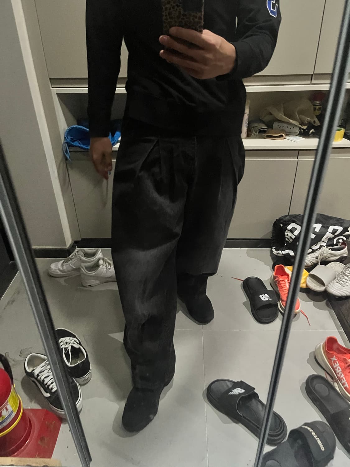 에즈 카톤 더블 와이드 데님팬츠 블갣  상품이미지1