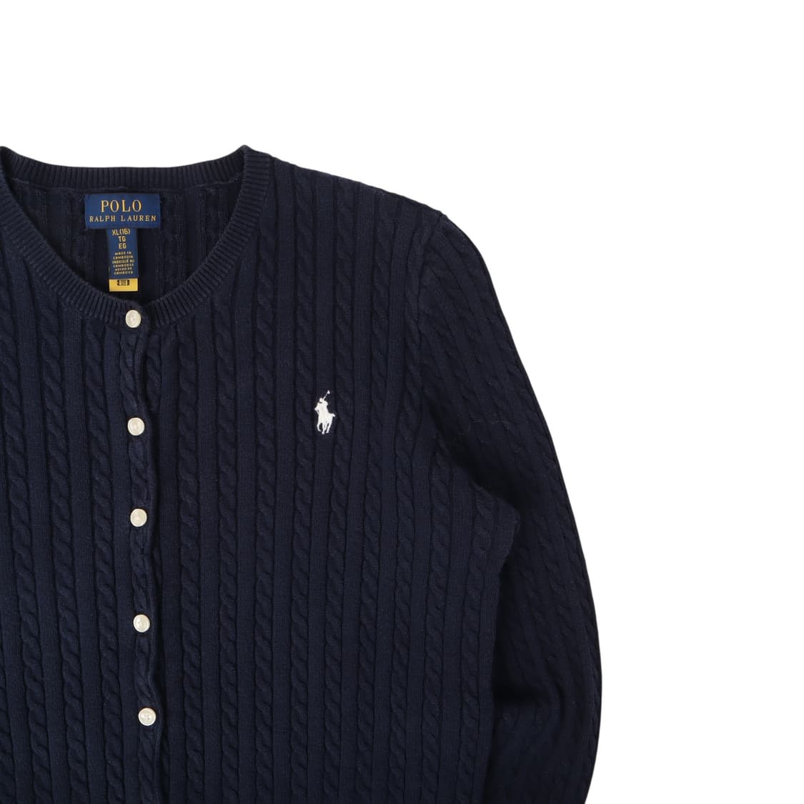 폴로 랄프로렌 네이비 코튼 케이블 니트 가디건 상품이미지3