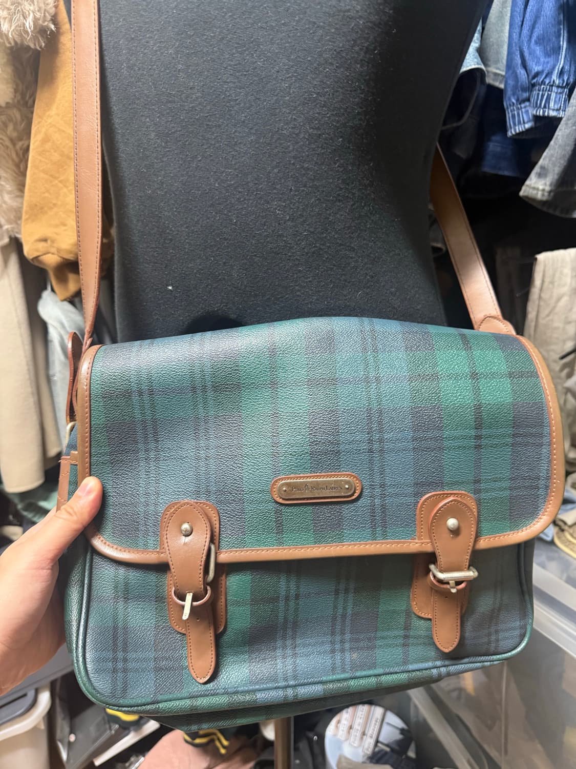 폴로 랄프로렌 블랙와치 타탄체크 크로스백 상품이미지2