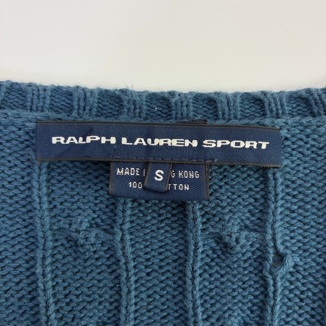 Polo  폴로 랄프로렌 스포츠 자수 우먼스 꽈배기 브이넥 니트 상품이미지5