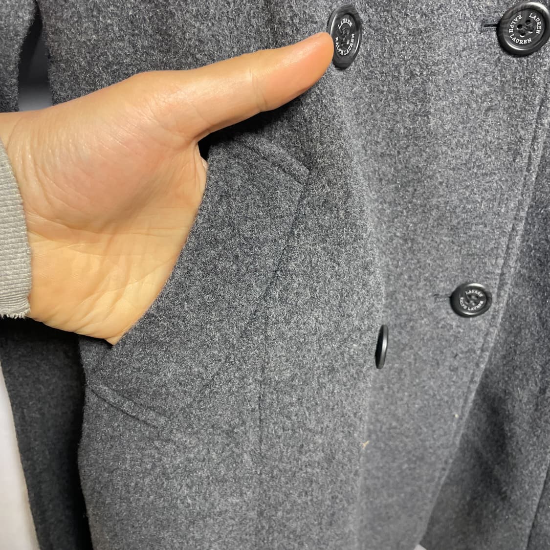 랄프로렌 캐시미어 혼방 모직 더블코트 그레이 150/76A 상품이미지7