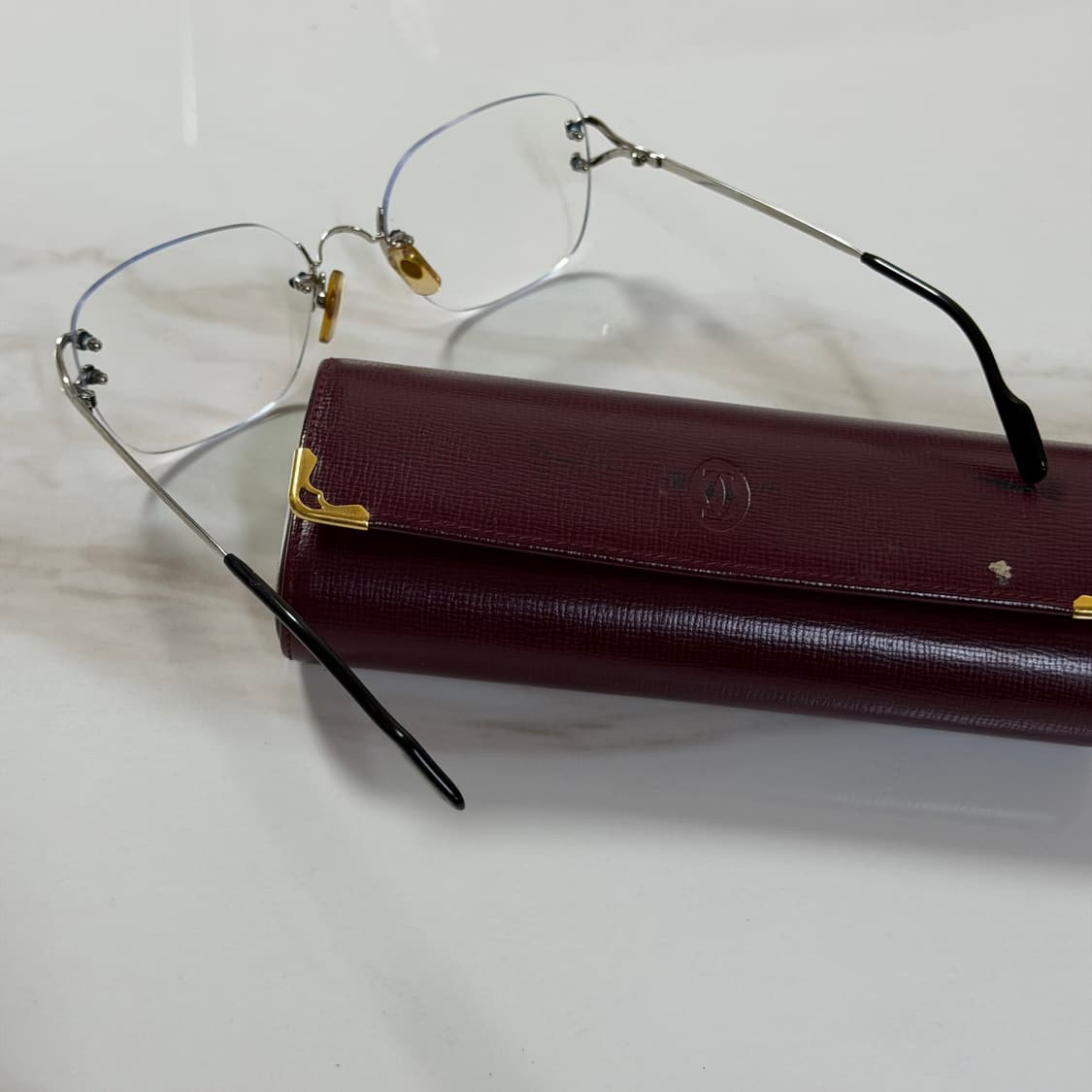 (OS) Cartier 까르띠에 무테 안경 은장 상품이미지5