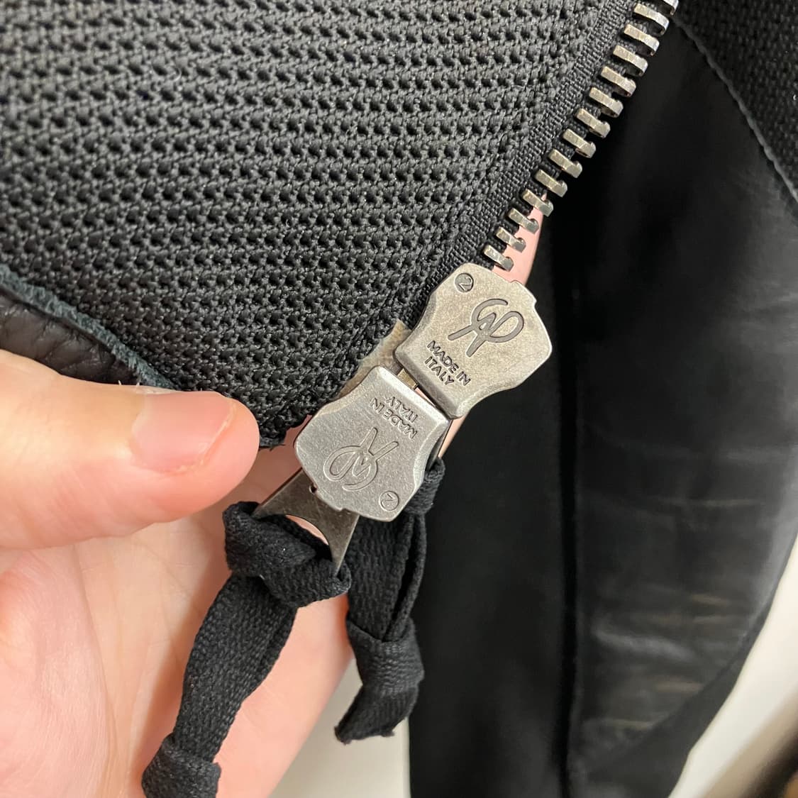 N87 알마니 아르마니 메쉬 가죽 레더 바이커 자켓 상품이미지8