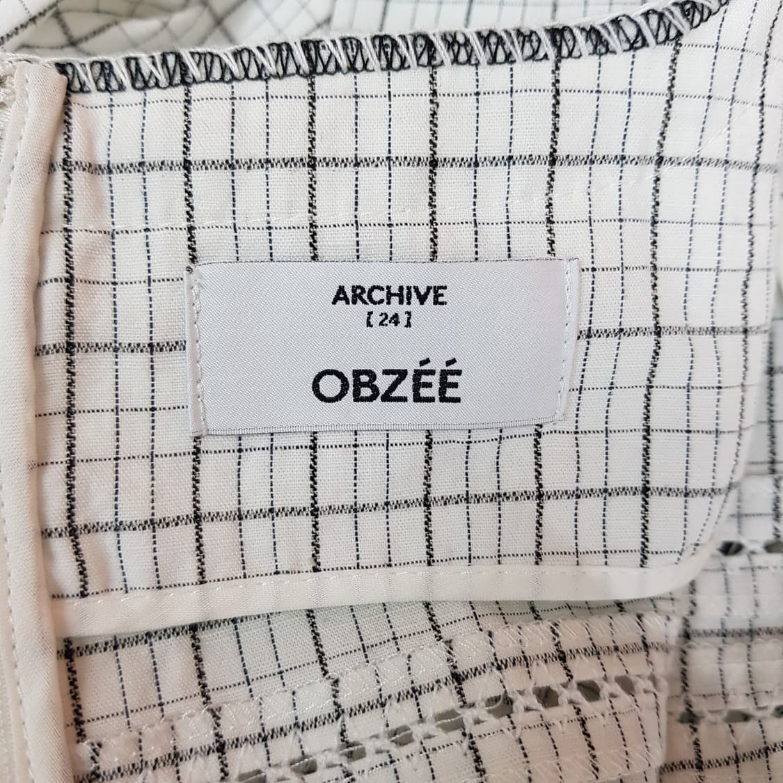 오브제 2021 체크 자수 포인트 반팔 롱 원피스 S사이즈 상품이미지8