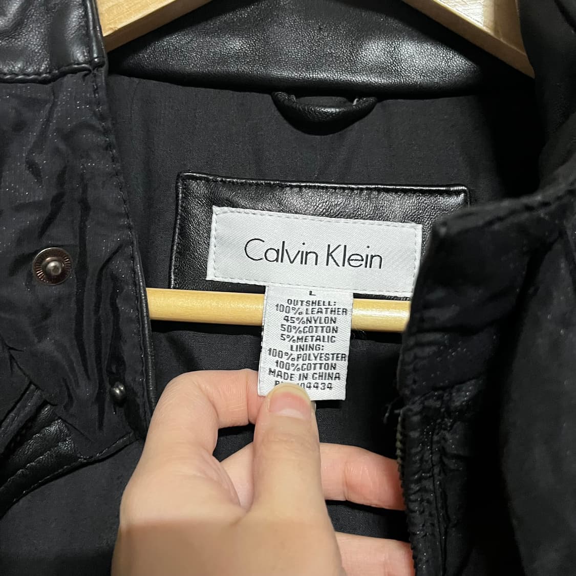 캘빈클라인 바이커 나일론 및 가죽 재킷 L 상품이미지3