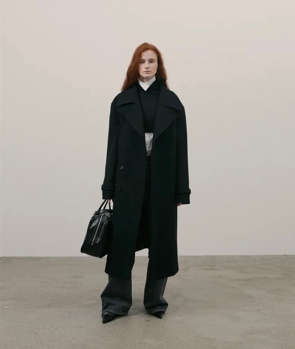 [1사이즈] 라벨아카이브 프리미엄 울 더블 브레스티드 코트 블랙 상품이미지3