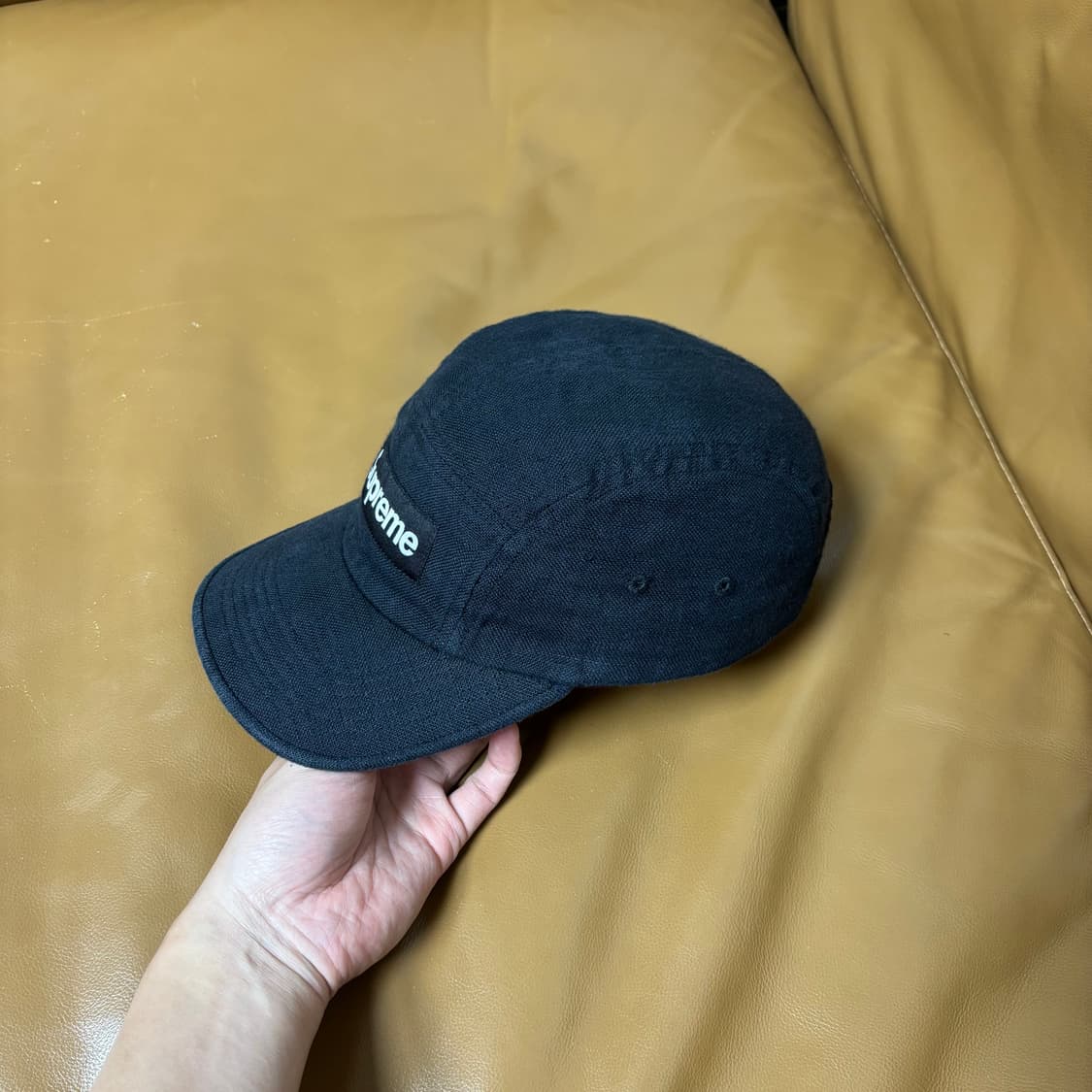 슈프림 캠프캡 모자 박스로고 21SS 린넨 블랙 상품이미지5