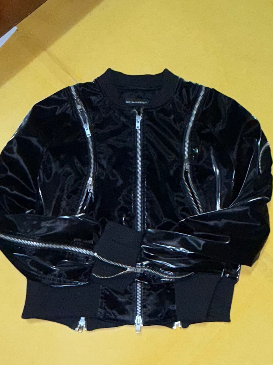 surgery round zip bomber glossy black 상품이미지1