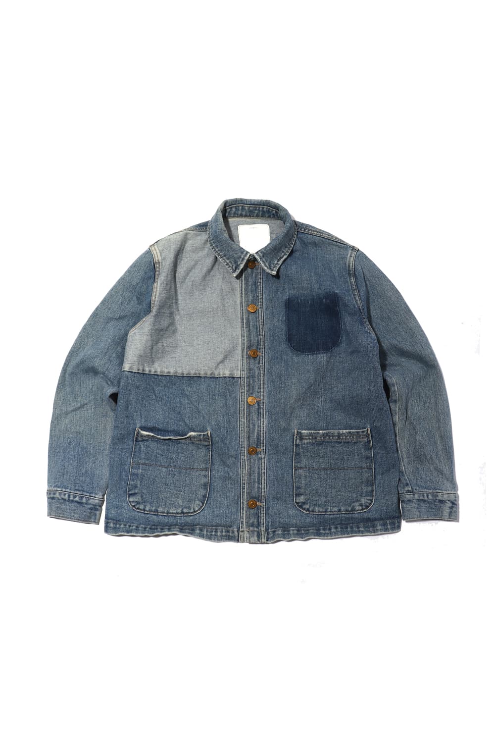 VINTAGE 배색 패치워크 데님 워크자켓 size Free 상품이미지1