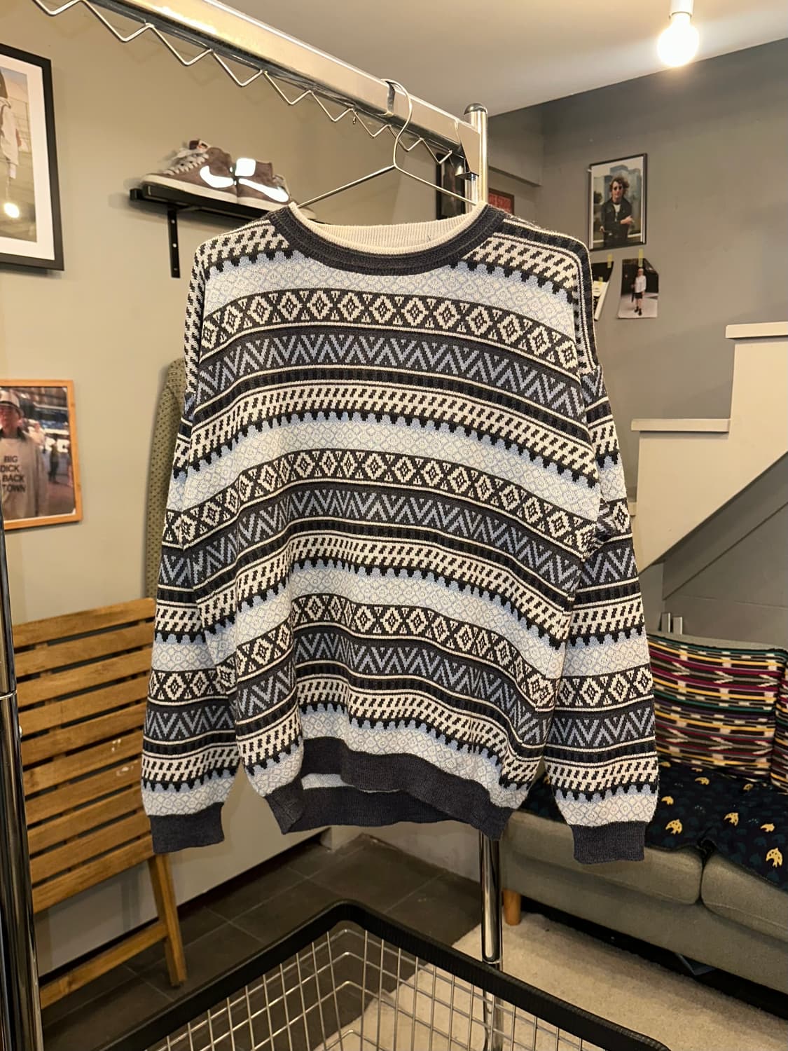 90’s Gianni Valentino ethnic wool knit 상품이미지3