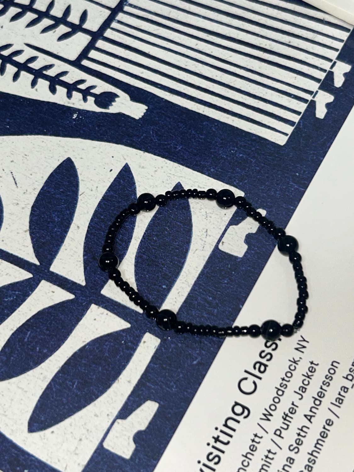 빈티지 비즈 검정 팔찌 / black bracelet 상품이미지1