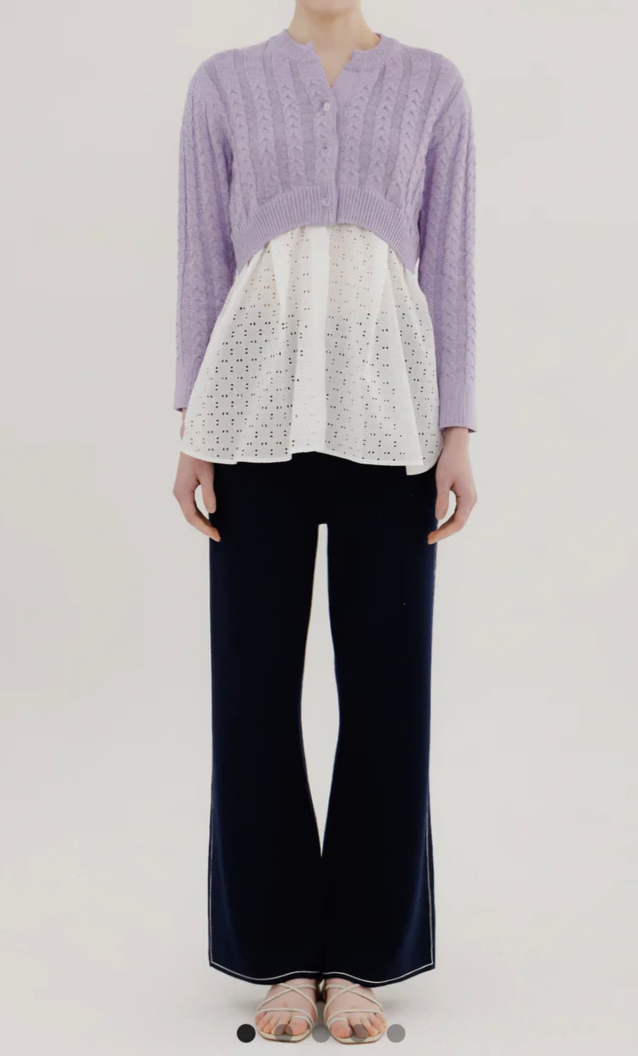 Knotty 나티 레이스레이어드 가디건 상품이미지1