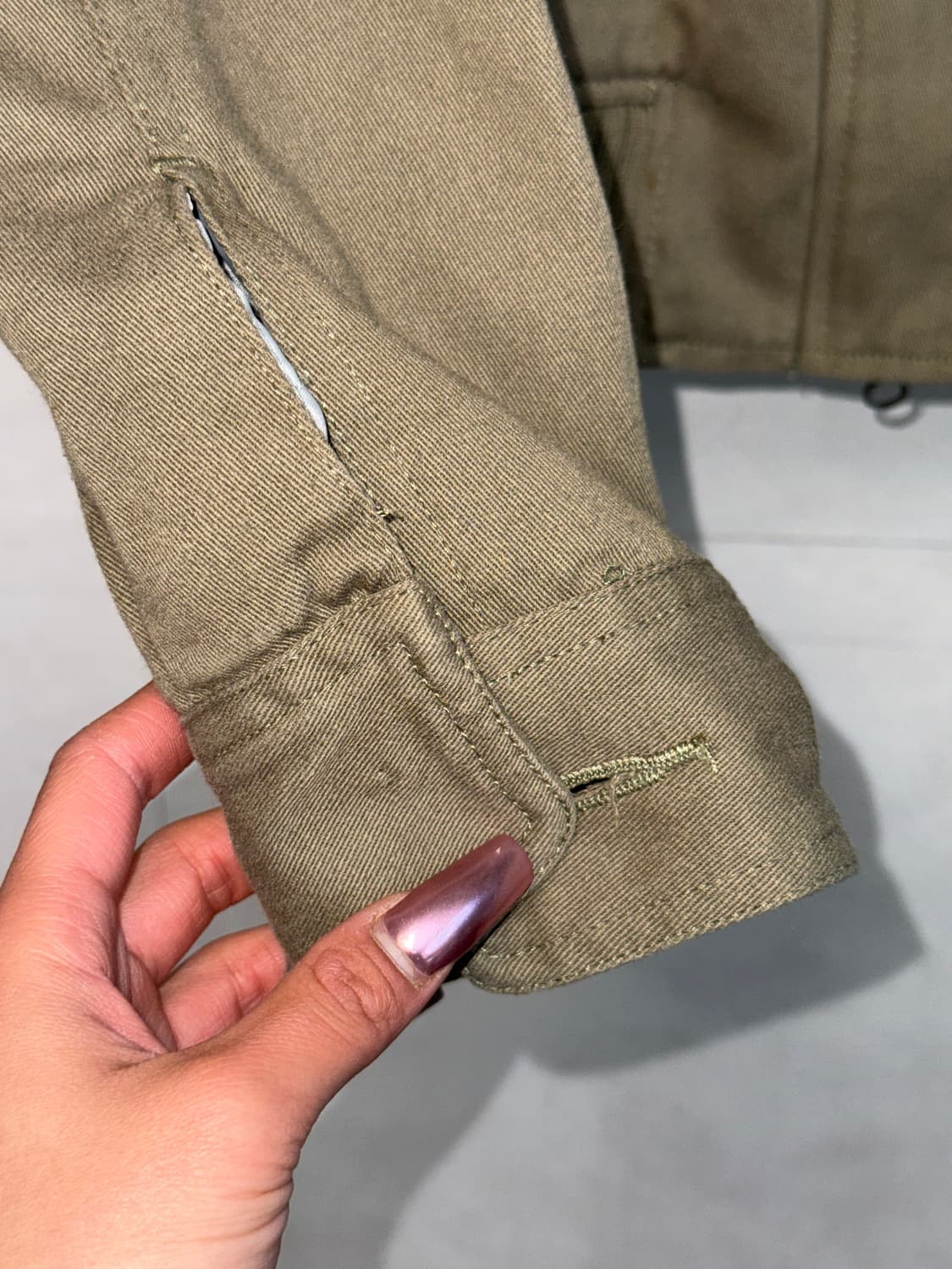 Abercrombie khaki faux fur bomber jacket 상품이미지9