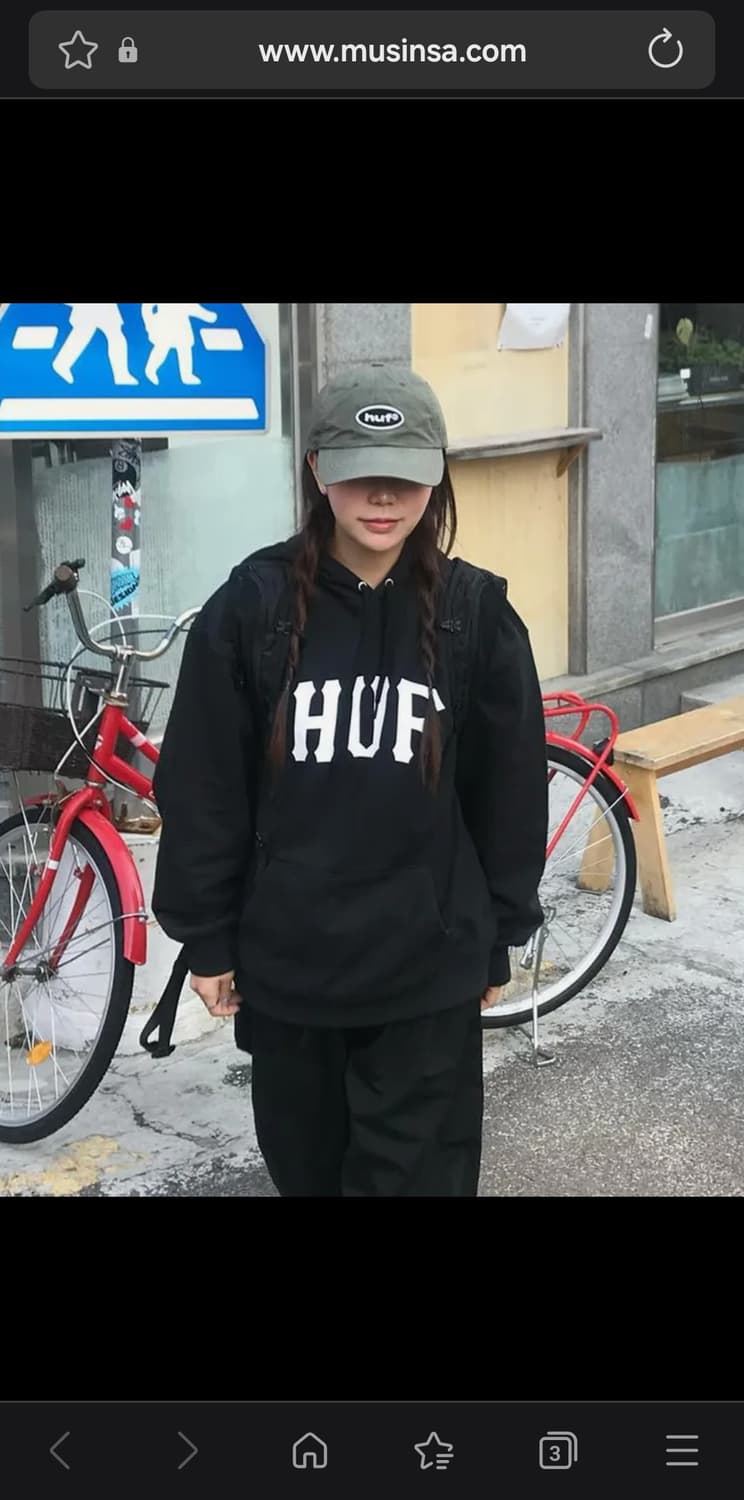 HUF 후드 블랙 L사이즈 상품이미지4