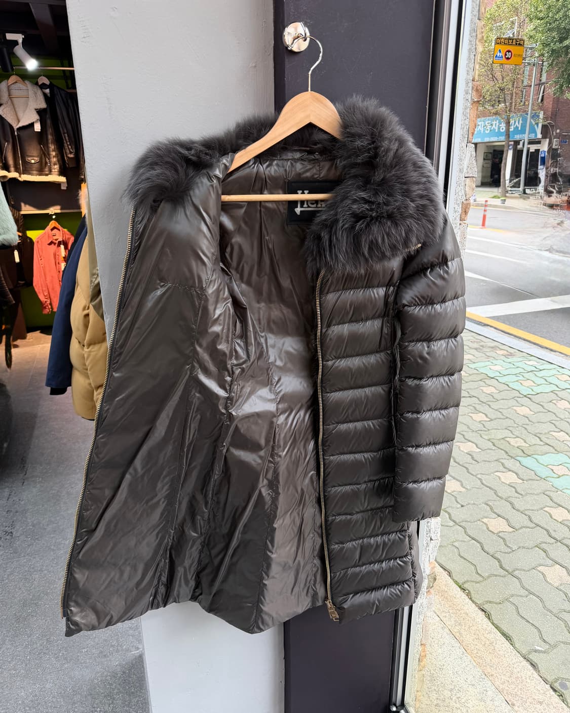 38 / 에르노 퍼 풀집 구스다운 롱 경량패딩 상품이미지6