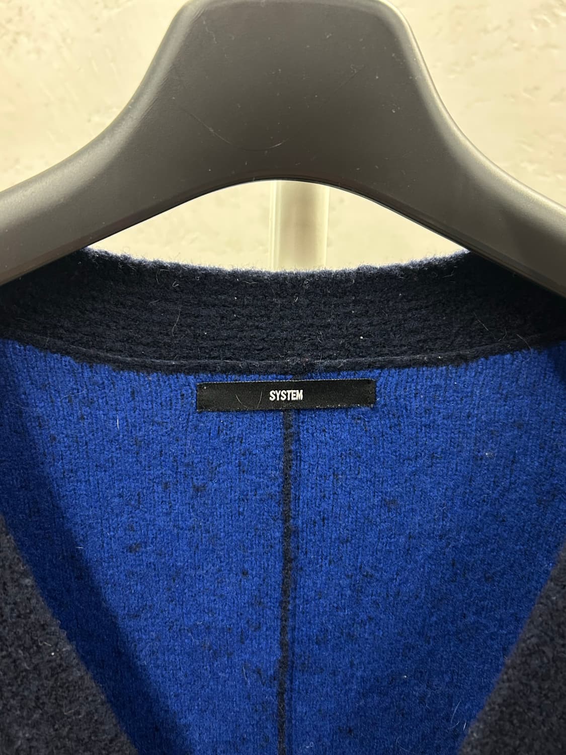 SYSTEM 옴므 네이비 블루 배색 가디건 상품이미지5