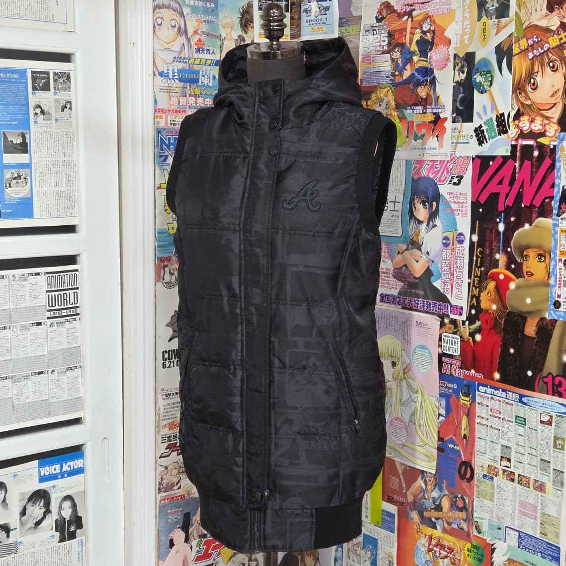 MLB 모노그램 패턴 애틀랜타 후드 패딩 조끼 상품이미지2