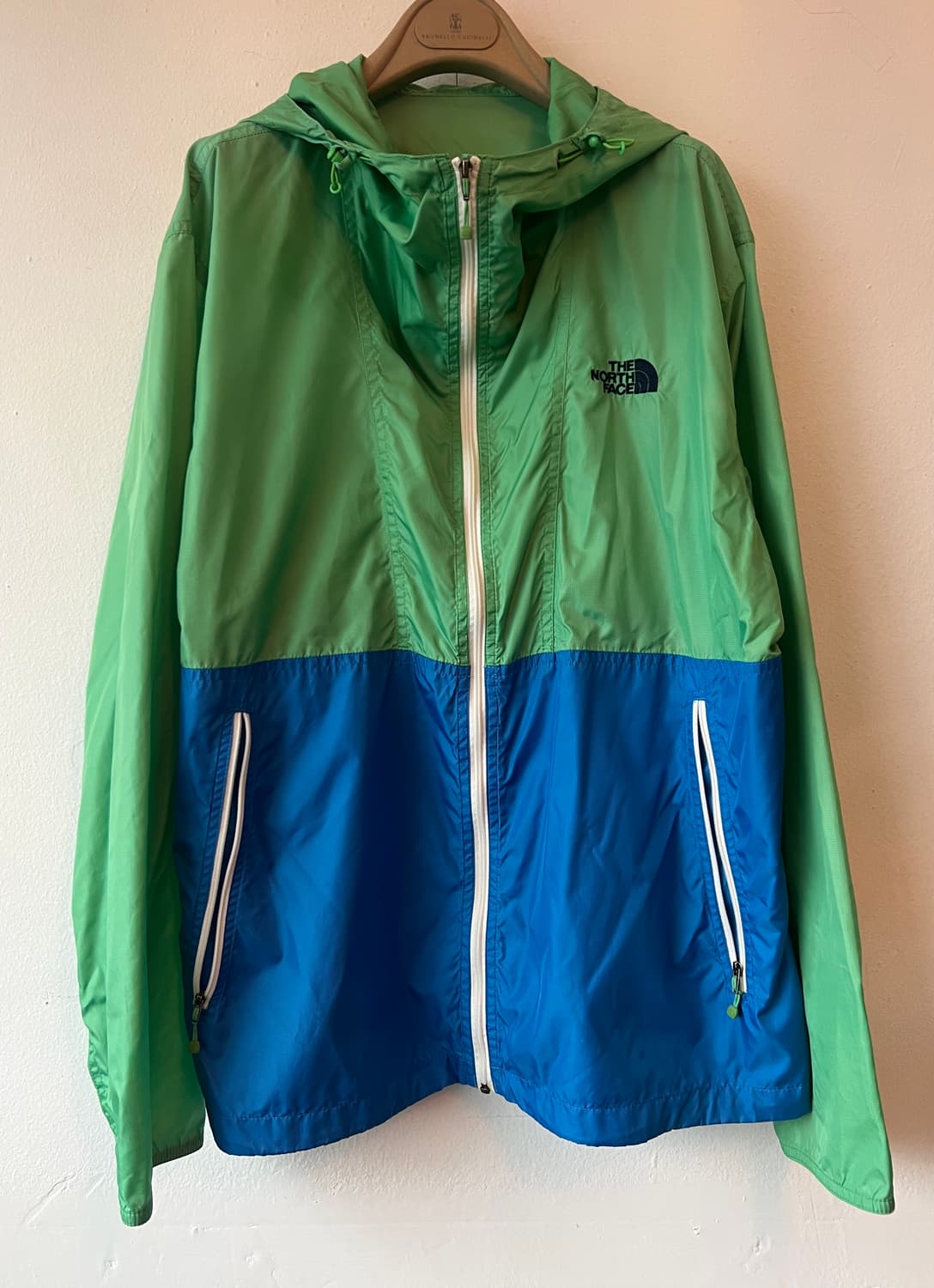 노스페이스 남성 그린블루 윈드브레이커 바람막이후드점퍼 상품이미지1