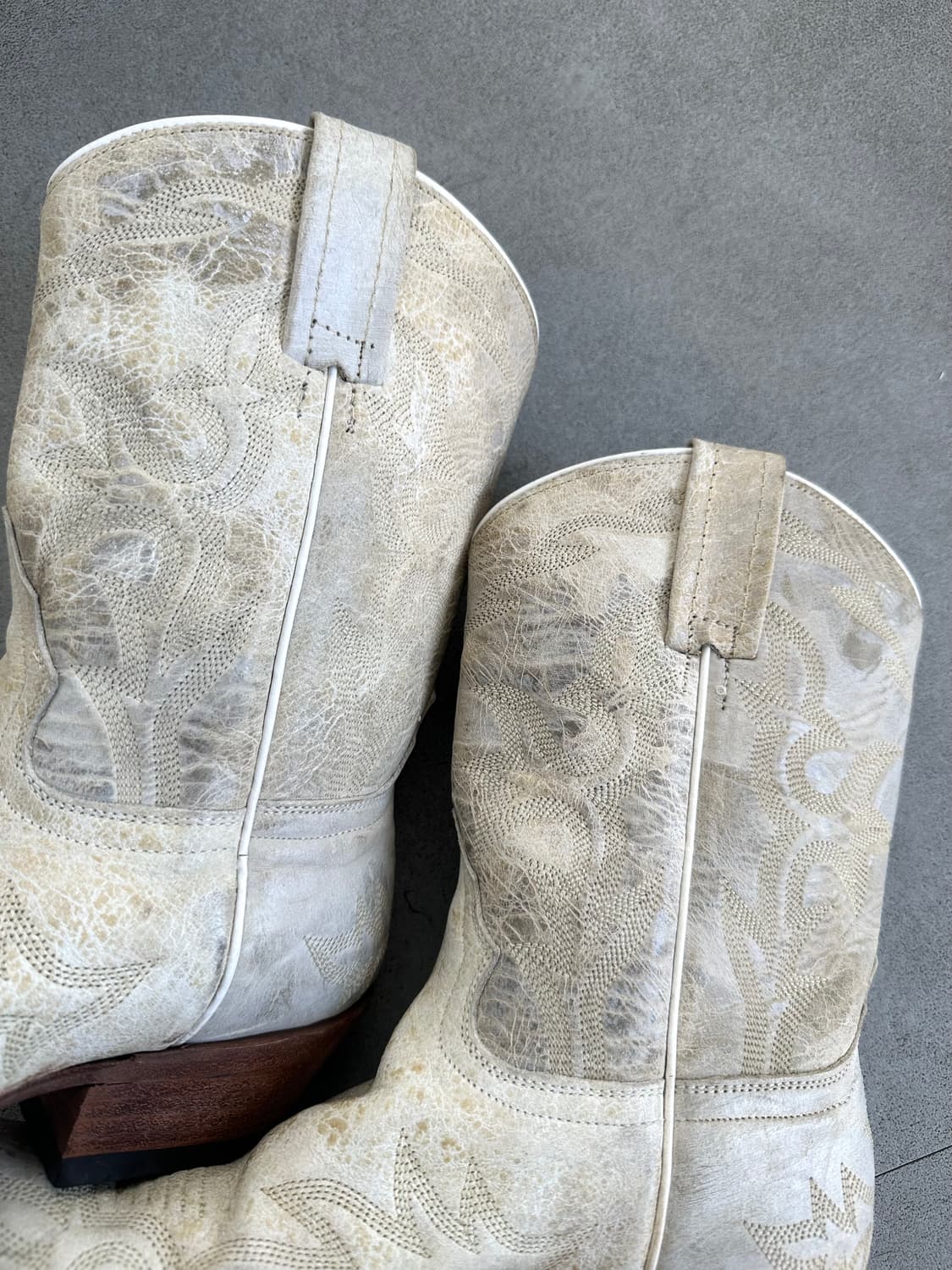 VTG 멕시코 웨스턴 부츠 아이보리 상품이미지6