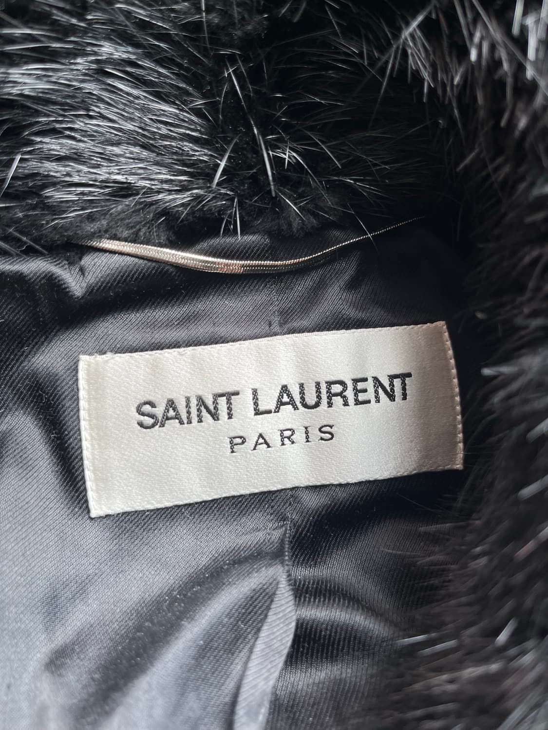 46 생로랑 뉴트리아 리얼 퍼 카라 피코트 자켓 상품이미지9