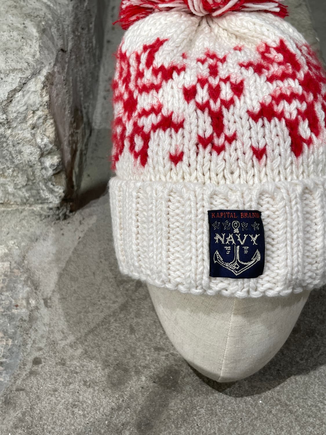 캐피탈 화이트 3G 스노우 패턴 울 니트 캡 상품이미지7